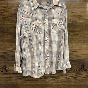 Big Smith Men’s Large Long Sleeve Button Up Western Style Shirt w/snaps